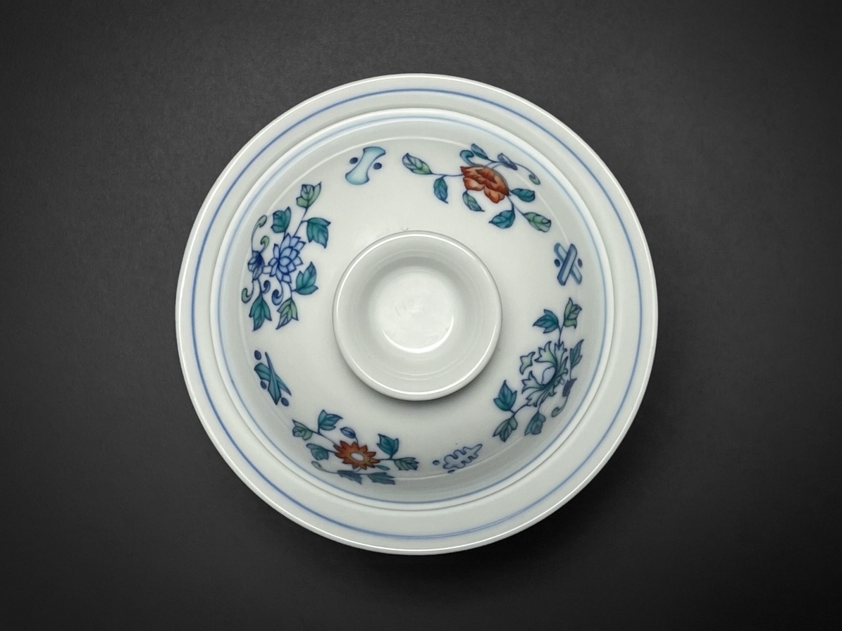 Ming Garden | Doucai-Inspired Gaiwan & Incense Set (Large)