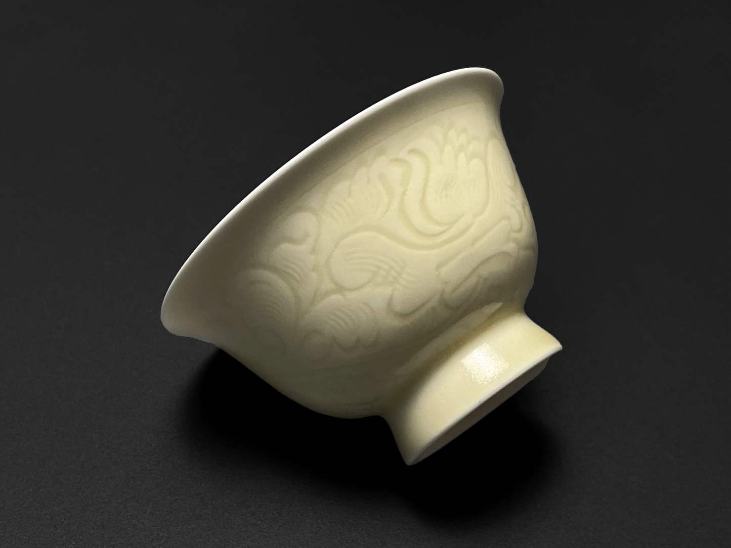 Pale Bloom | Honey Yellow Glaze Floral Relief Tea & Incense Set (Gaiwan)