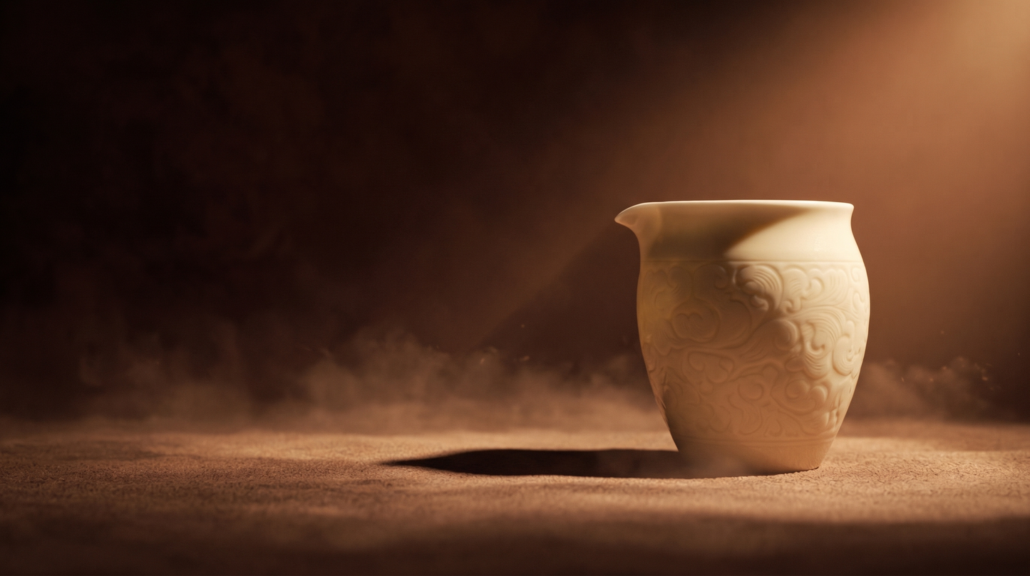 Pale Bloom | Honey Yellow Glaze Floral Relief Tea Set (Gaiwan)