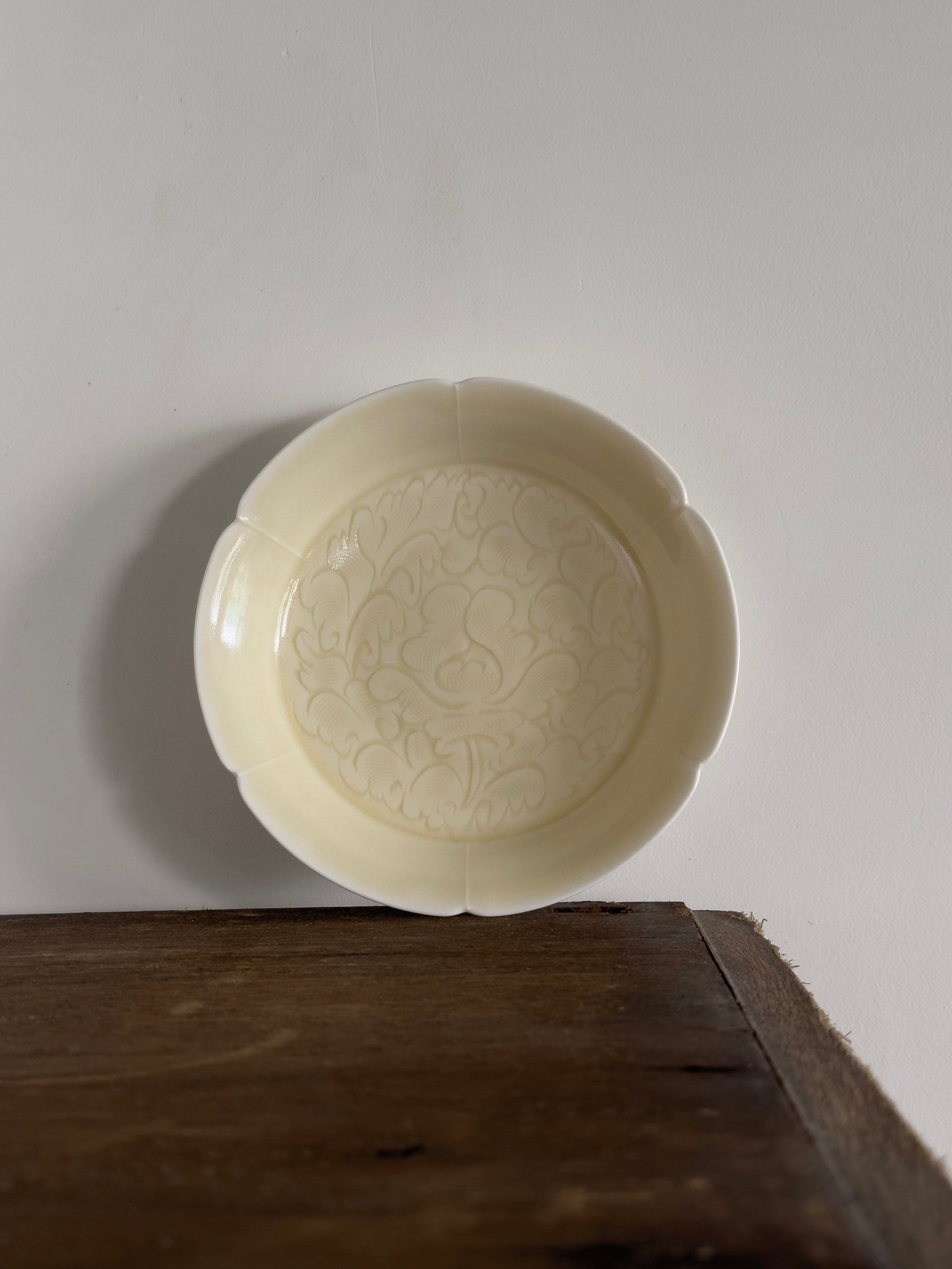 Pale Bloom | Honey Yellow Glaze  Floral Relief Teaboat